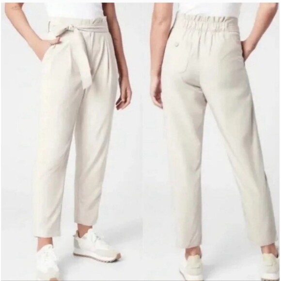 Athleta Skyline Pant II High Rise Tie Waist Zip Pocket Size 4 - Picture 1 of 8